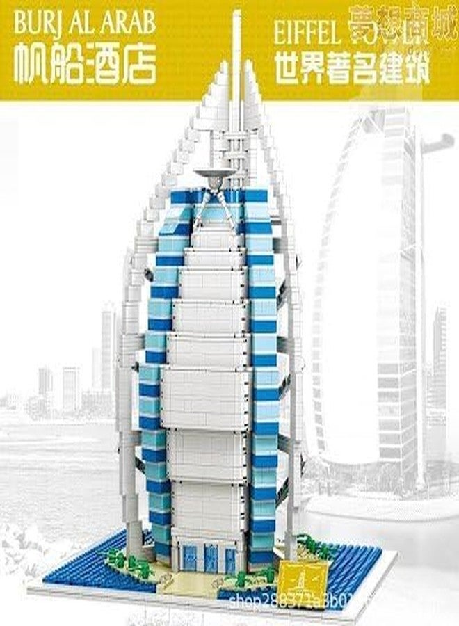 Onecado Dhabi Burj-Al-Arab Hotel Construction Building Blocks Set,United-Arab-Emirates World Famous Architecture Building Blocks 3D Assembled DIY Brick Toy, Suitable For Boys & Girls,Adults (2280 PCS) - Image 4